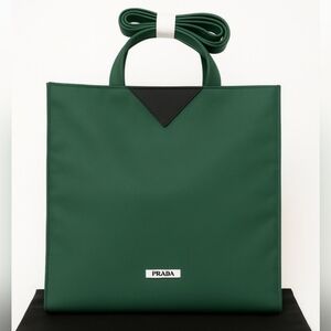 PRADA BEAUTY EMERALD GREEN TOTE BAG (LARGE)
